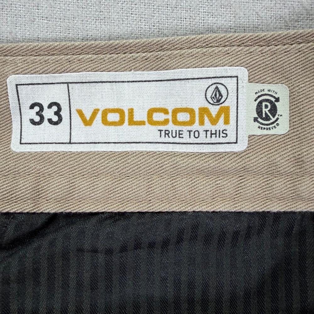 Volcom Mens Chino Pants Modern Fit Khaki Repreve Recycled Twill W33 - Picture 6 of 9